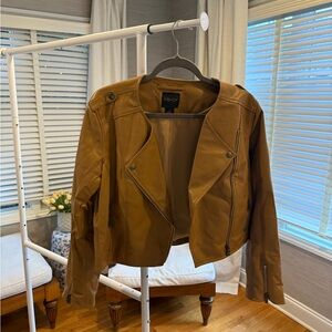 AS DF NEW Women's Tan Leather Jacket